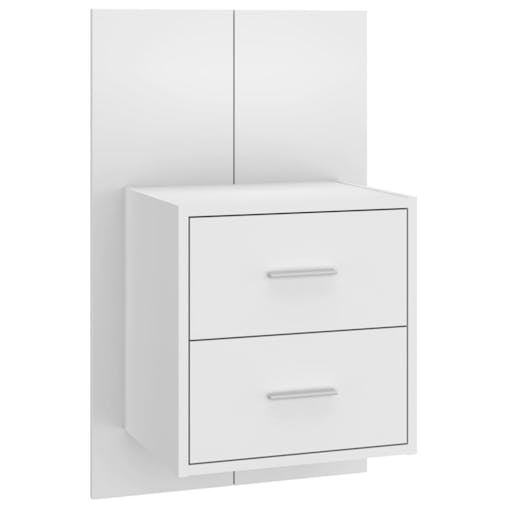 NNEVL Wall-mounted Bedside Cabinets 2 pcs High Gloss White