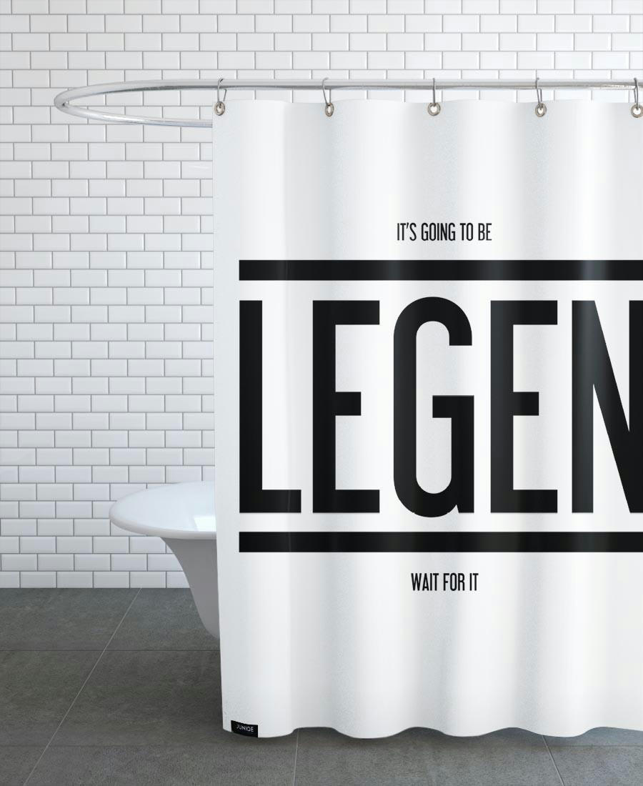 LEGENDARY 1 - Rideau de douche en polyester en blanc & noir 150x200