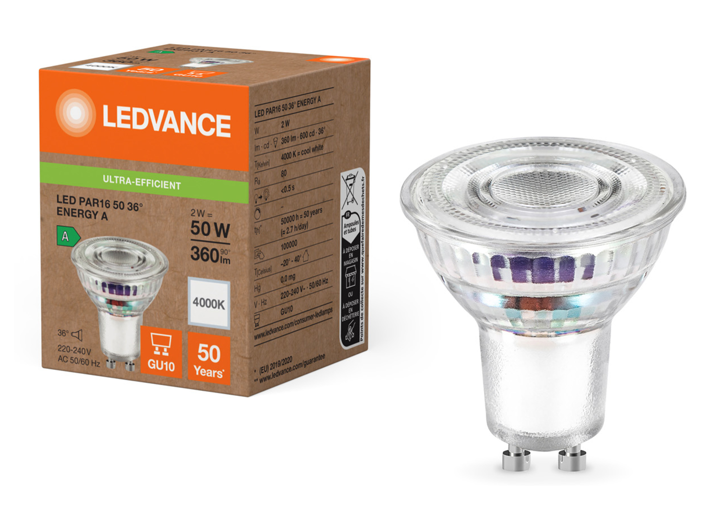 Żarówka LED GU10 2W z neutralną barwą światła