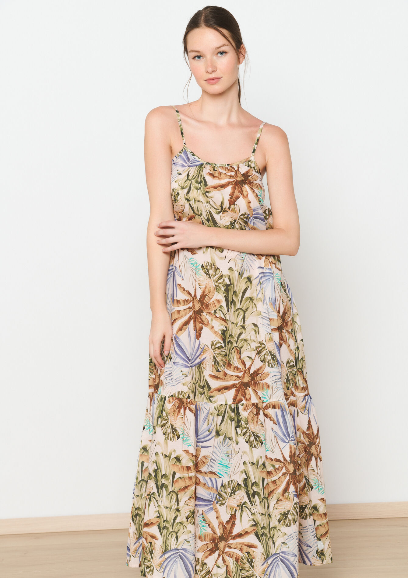 Maxi-jurk met tropische print