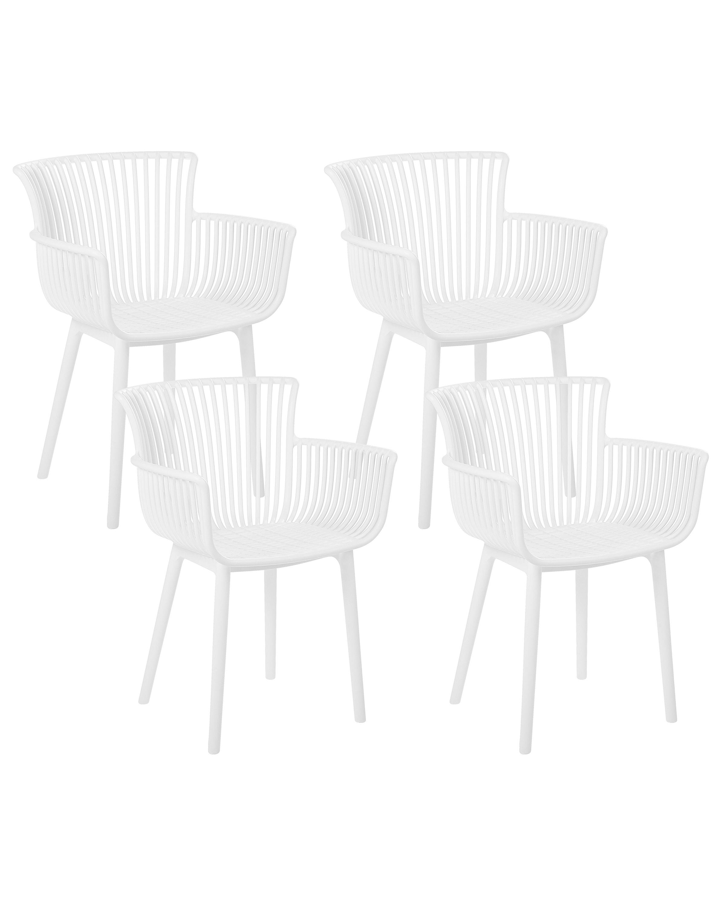 Set of 4 Garden Chairs PESARO White