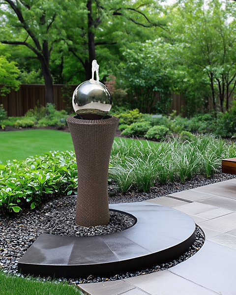 Fontaine de jardin ZENYATTA LED Marron