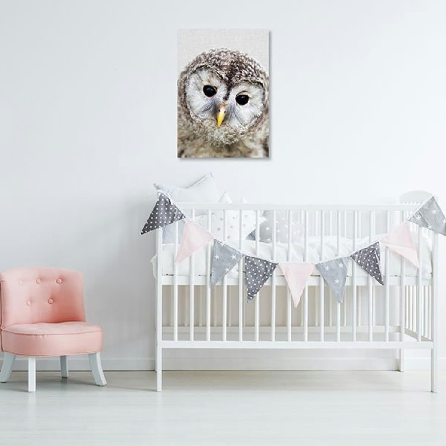 ANIMAL FUN - Tableau métal chouette 32x45