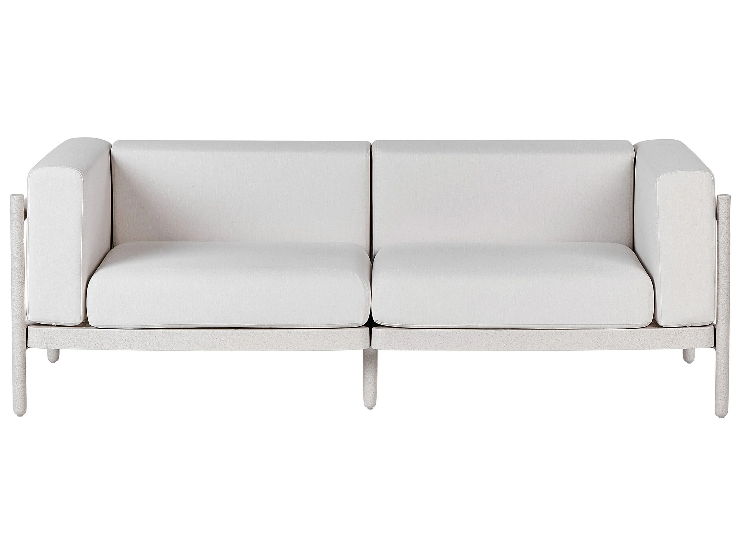 Sofa ogrodowa 2-osobowa jasnobeżowe poduchy