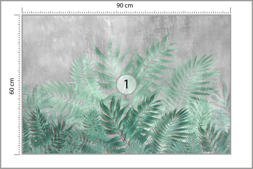 Fototapeta Do Salonu LIŚCIE Beton Natura 90x60cm