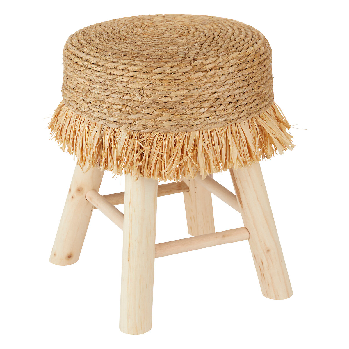 Stool "Gimpo" Pine, Beige, D.30x40 cm