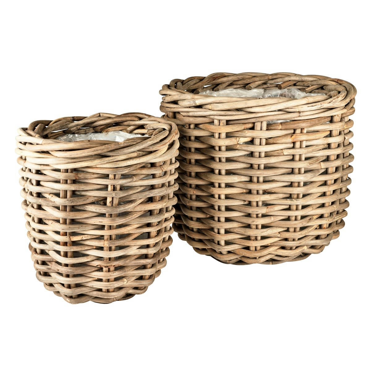 LIVING - Cache pots à plantes en fibre beige - Lot de 2