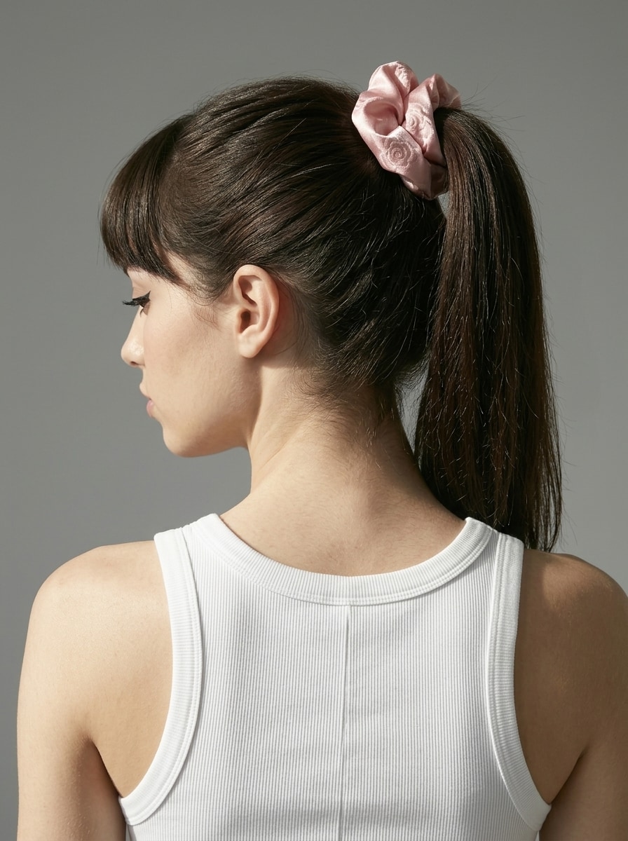 Gumki do włosów scrunchie z tłoczonym wzorem kwiatowym 2 pack