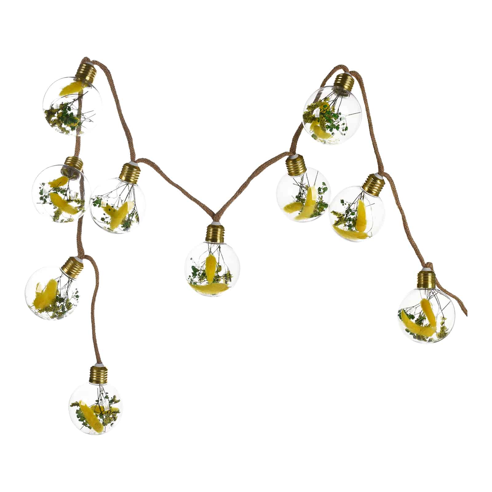Outdoor-Lichterkette Trockenblumen Gelb,L 1.650 mm