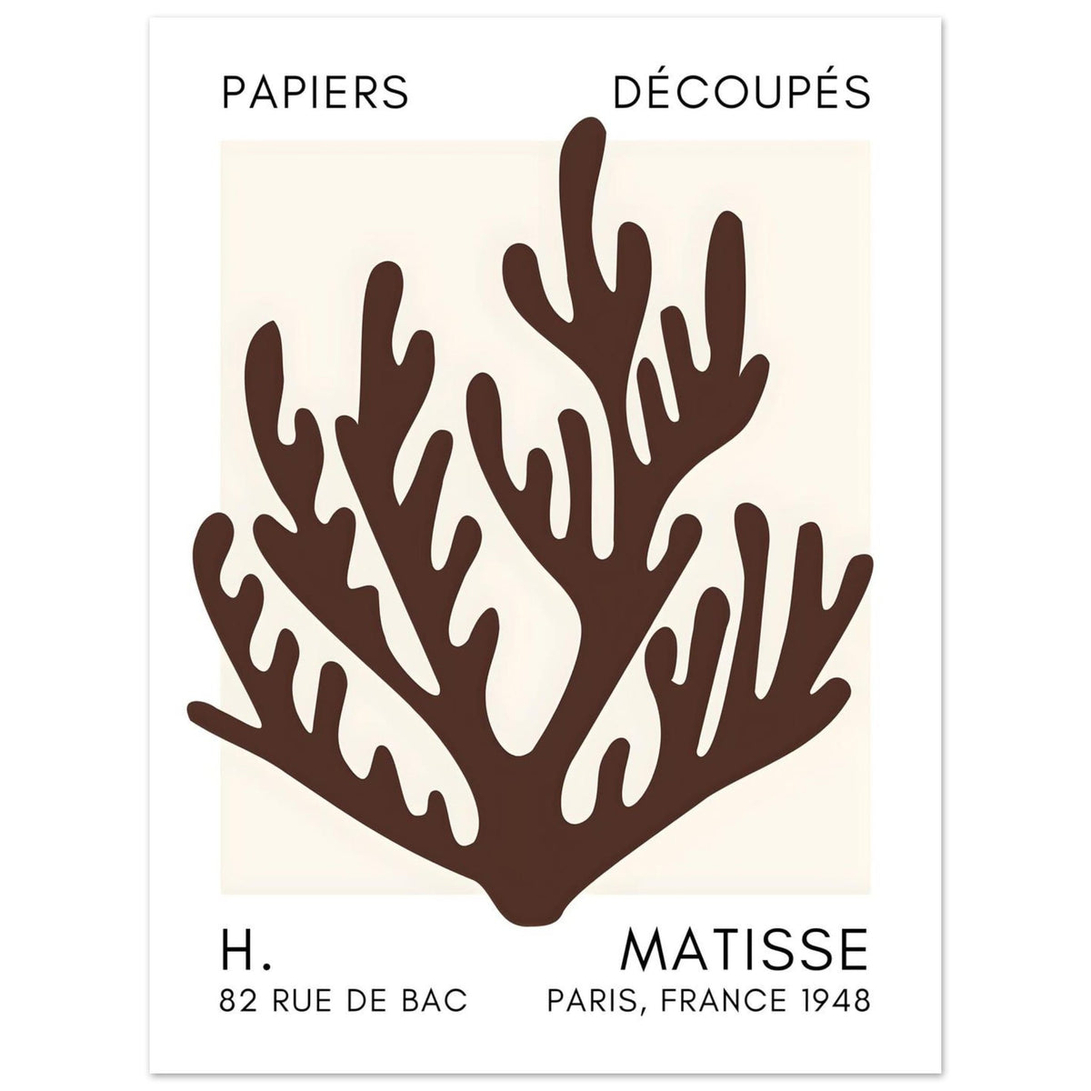 Artfulprints Poster Matisse – Coral harmony brown  - 30x40 cm - Bruin