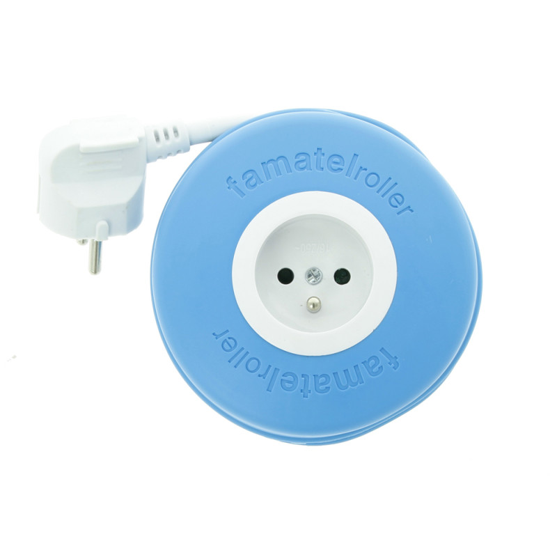 Allonge enroulable bleue 2 m