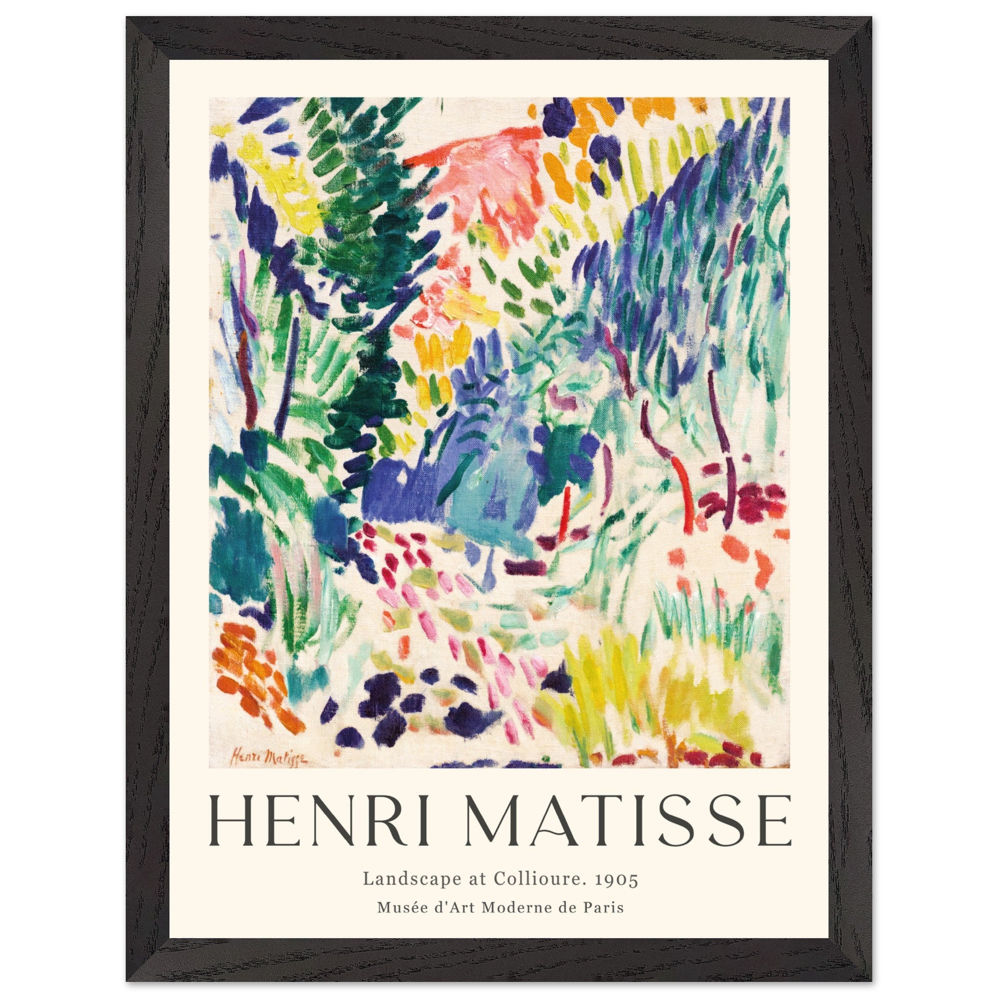Artfulprints Poster met Lijst Matisse - Landscape of Collioure 1905  - 30x40 cm - Meerkleurig