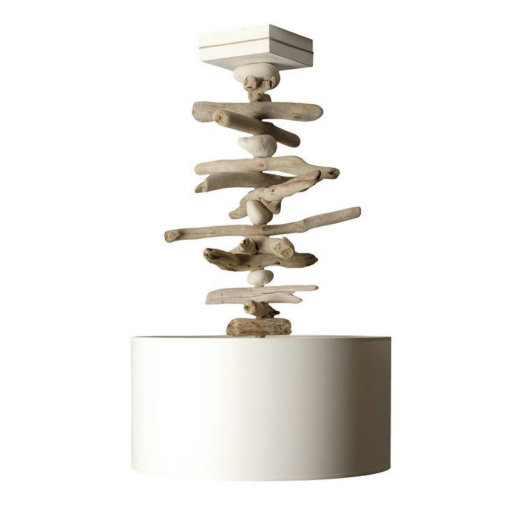 ESPRIT DE LAGON - Suspension en bois blanc cassé