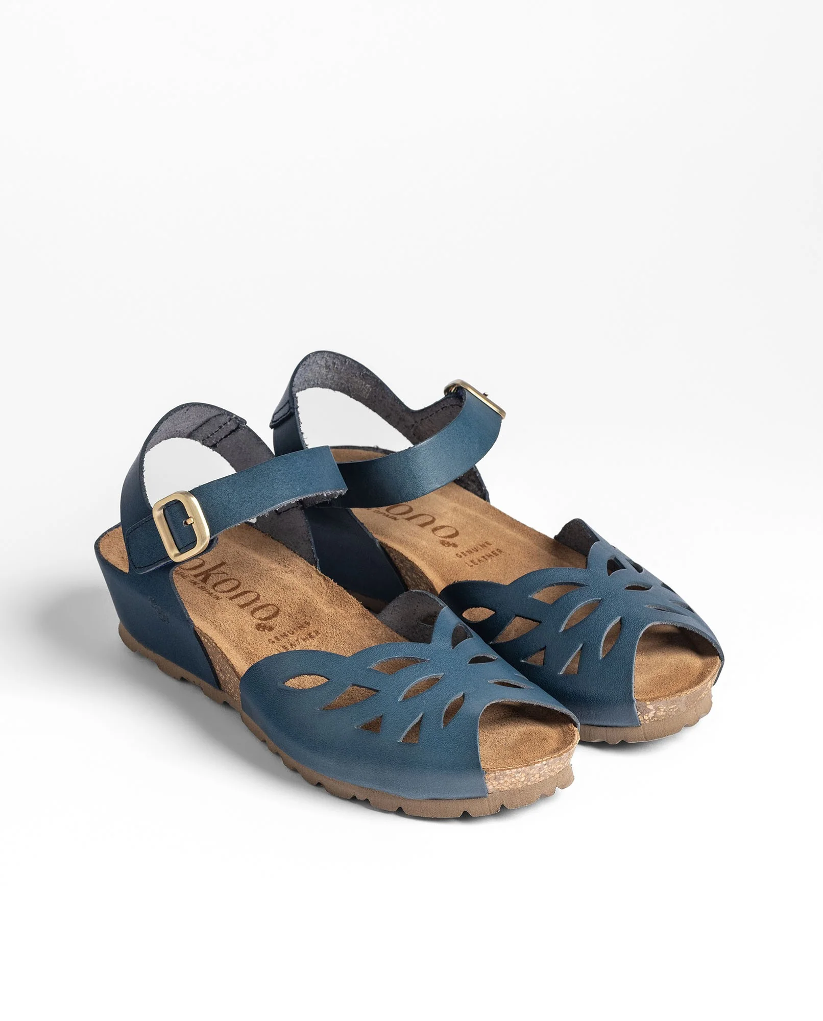 Sandalia cuña MONACO-003 azul