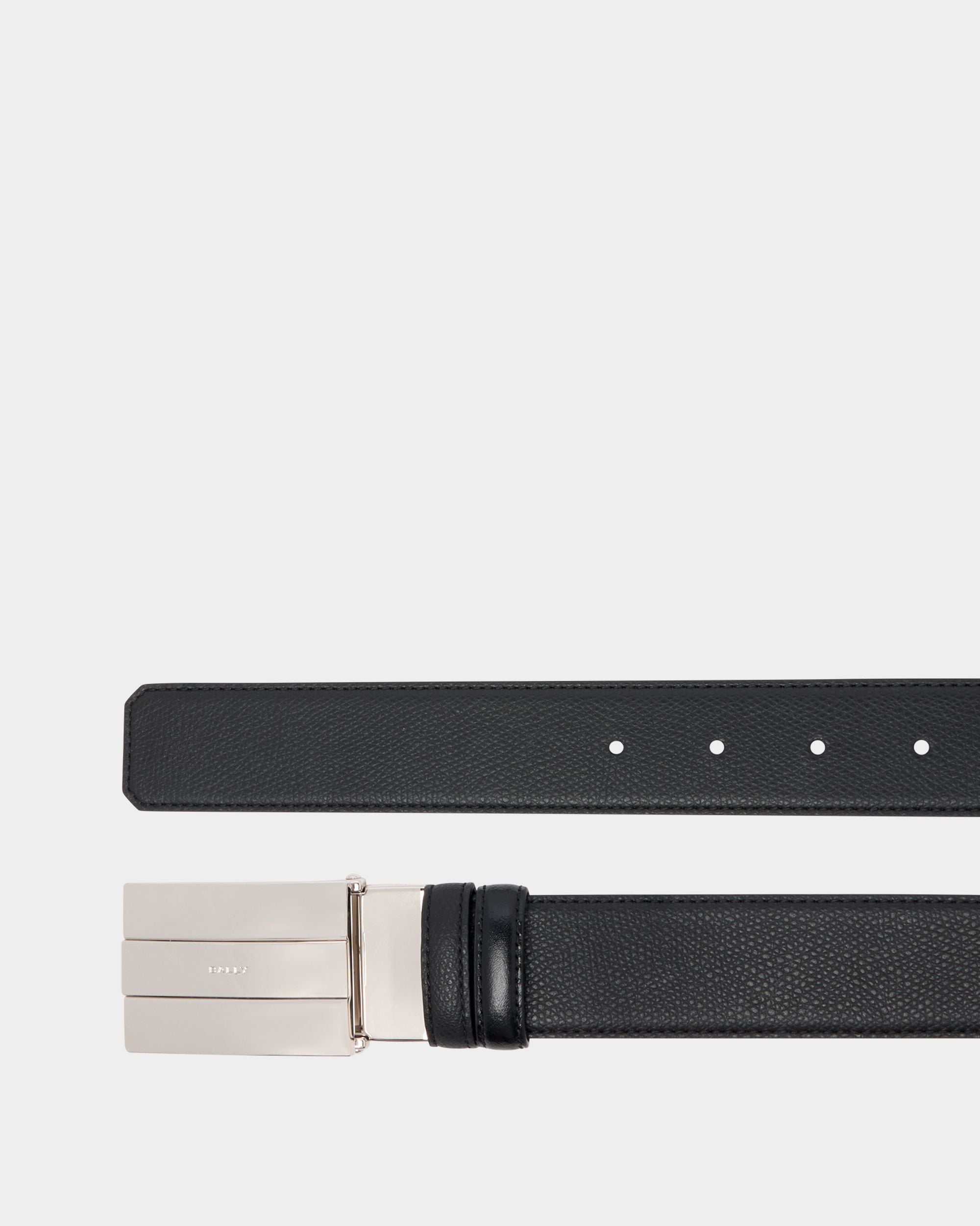 Verstellbarer 35 mm Breiter Ollam Wendegürtel Aus Schwarzem Leder
