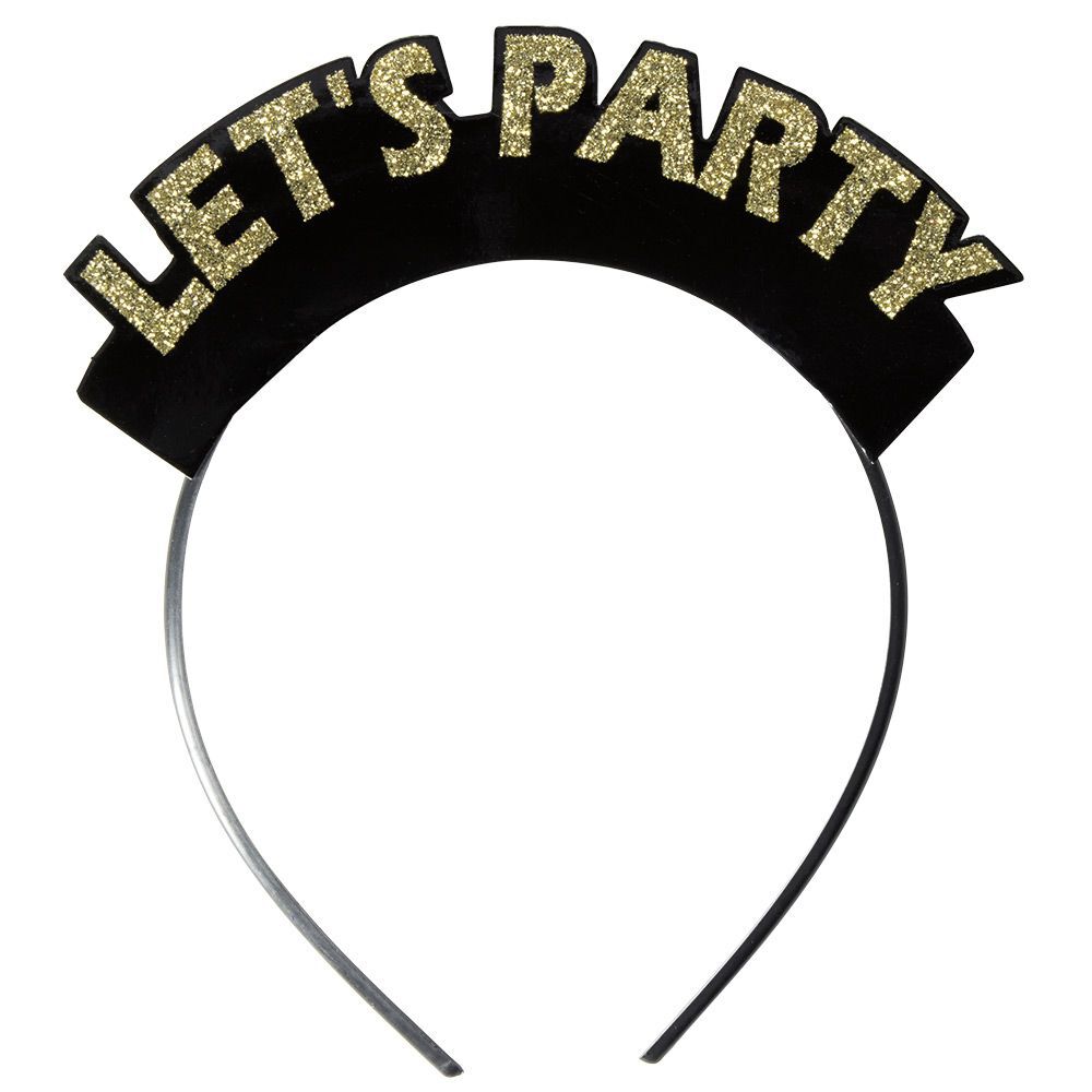 Serre-tête avec inscription LET'S PARTY gris argenté