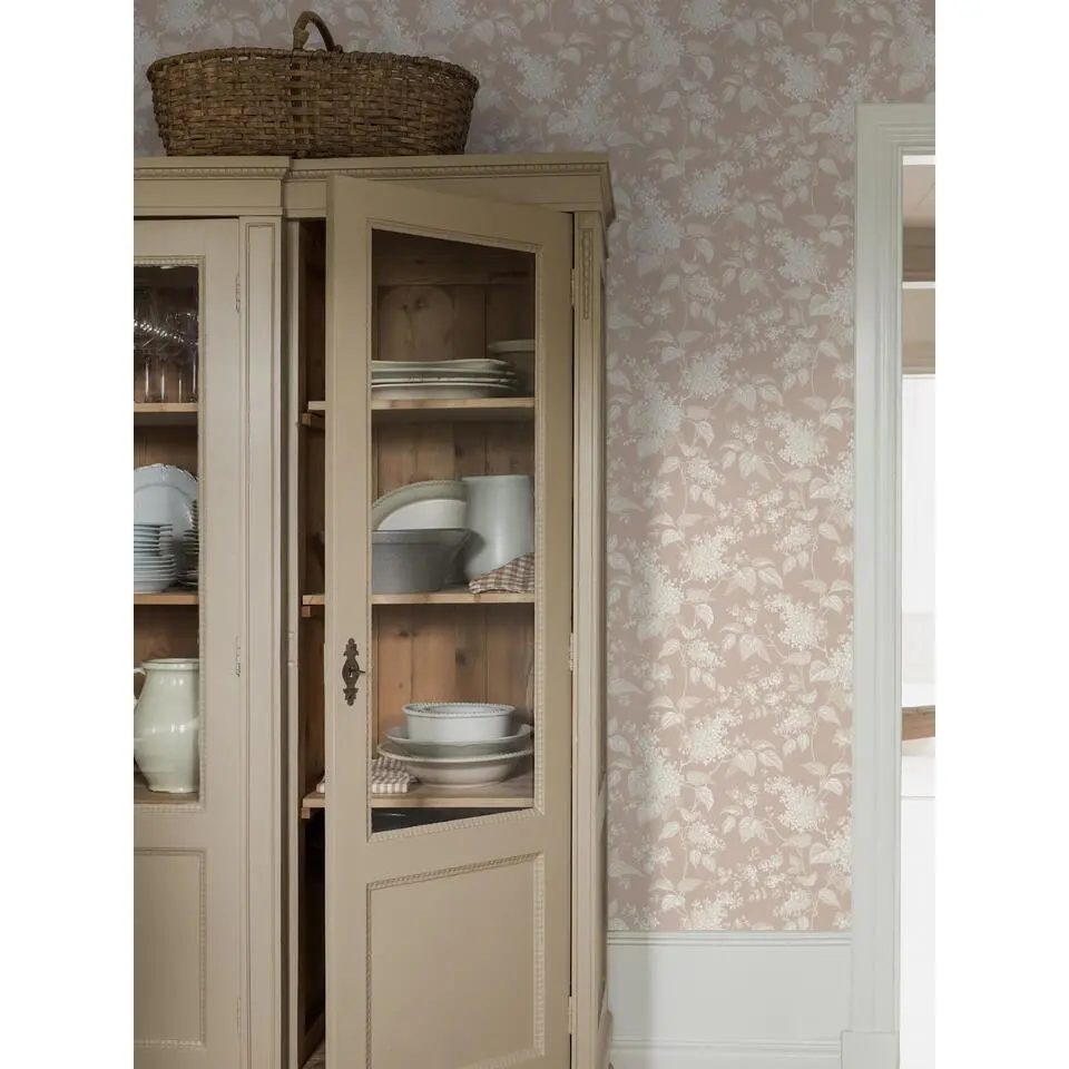 Borastapeter behang bloemen roze en beige - 53 cm x 10.05 m