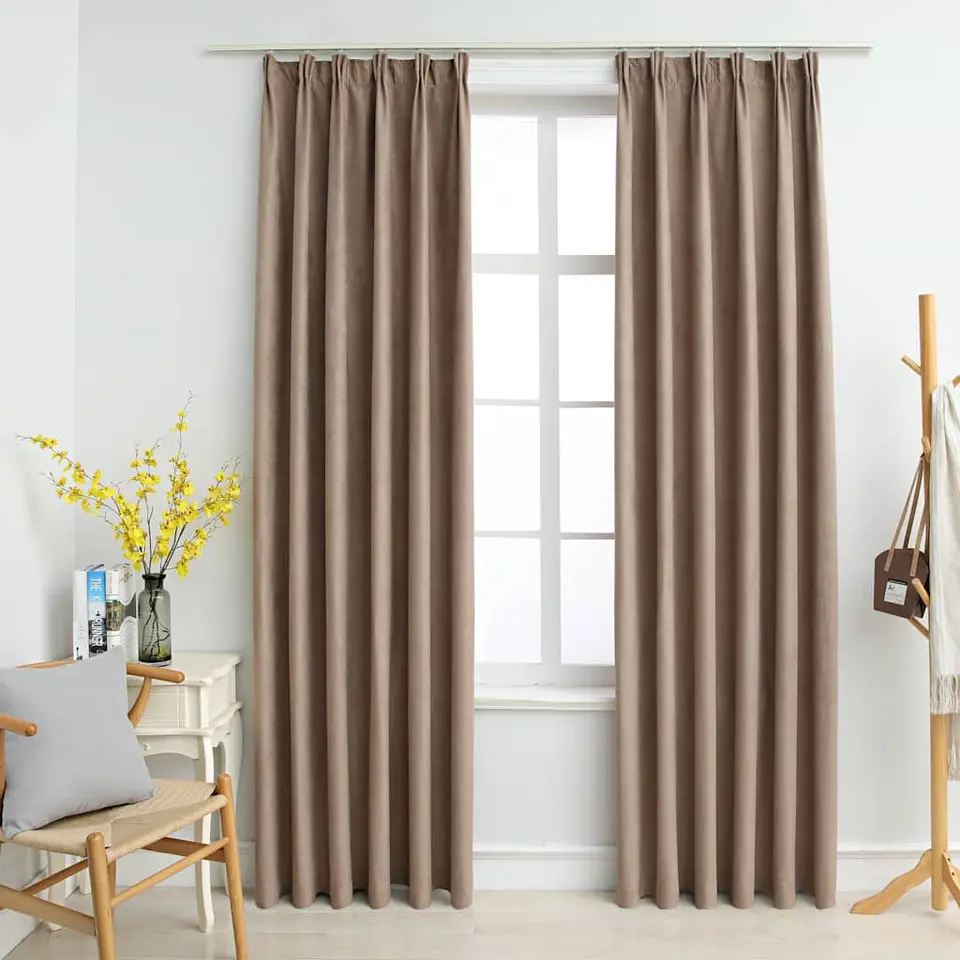 vidaXL - Gordijn - Taupe - Stof - 140 x 225 cm - 2 stuks