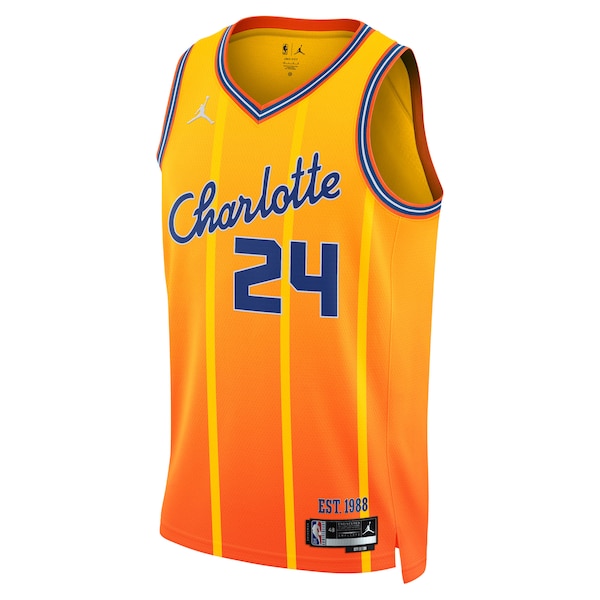 Brandon Miller Charlotte Hornets Jordan Brand Unisex 2025/26 Swingman Jersey - Orange - City Edition