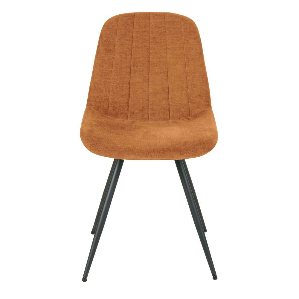 Keira - Chaise en velours caramel et métal noir