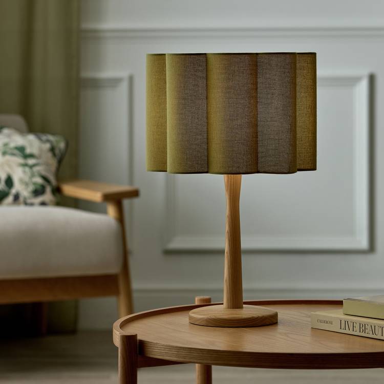 Habitat Pleat Olive Easy Fit Lampshade - 30cm