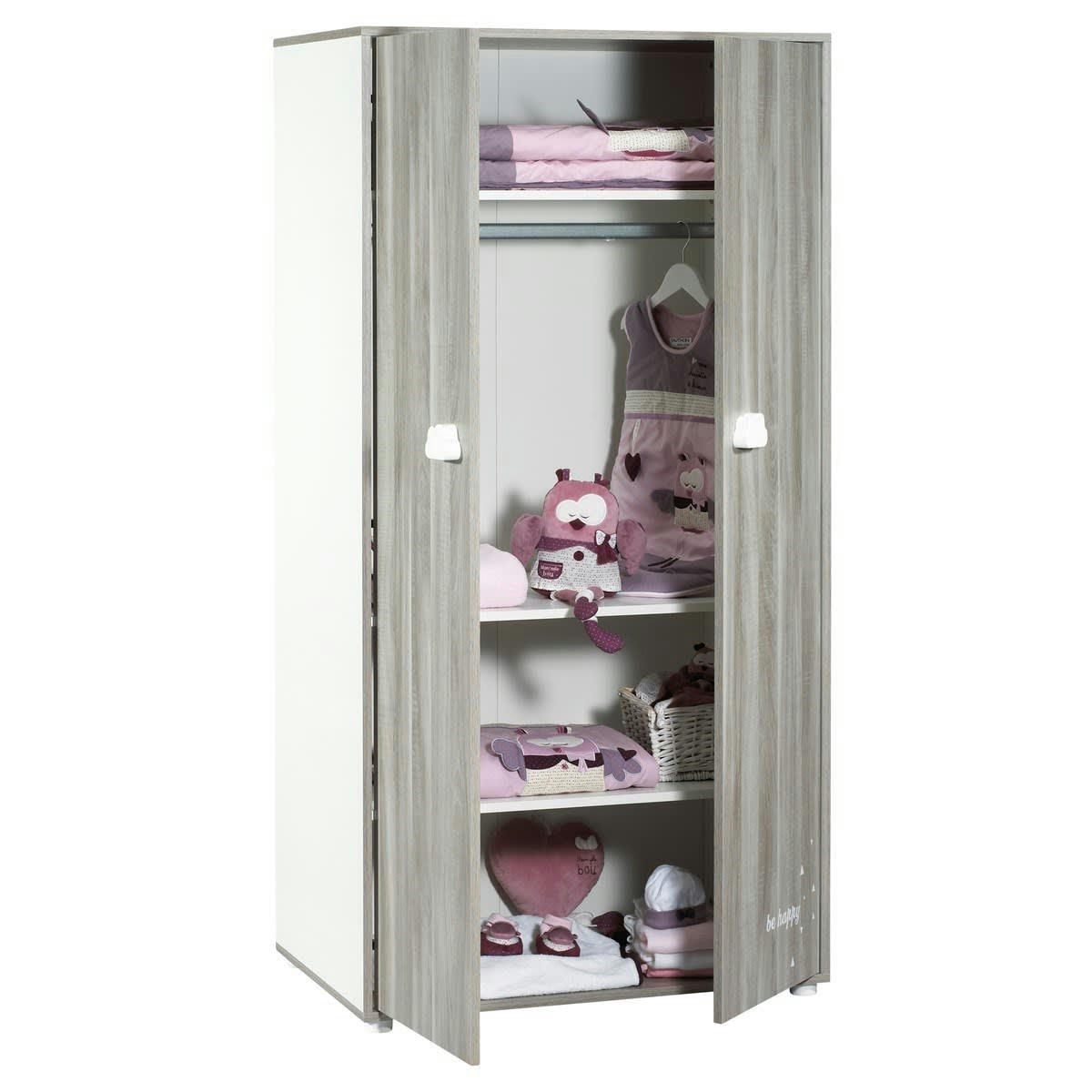 SMILE - Armoire 2 portes 168x85x57cm en bois