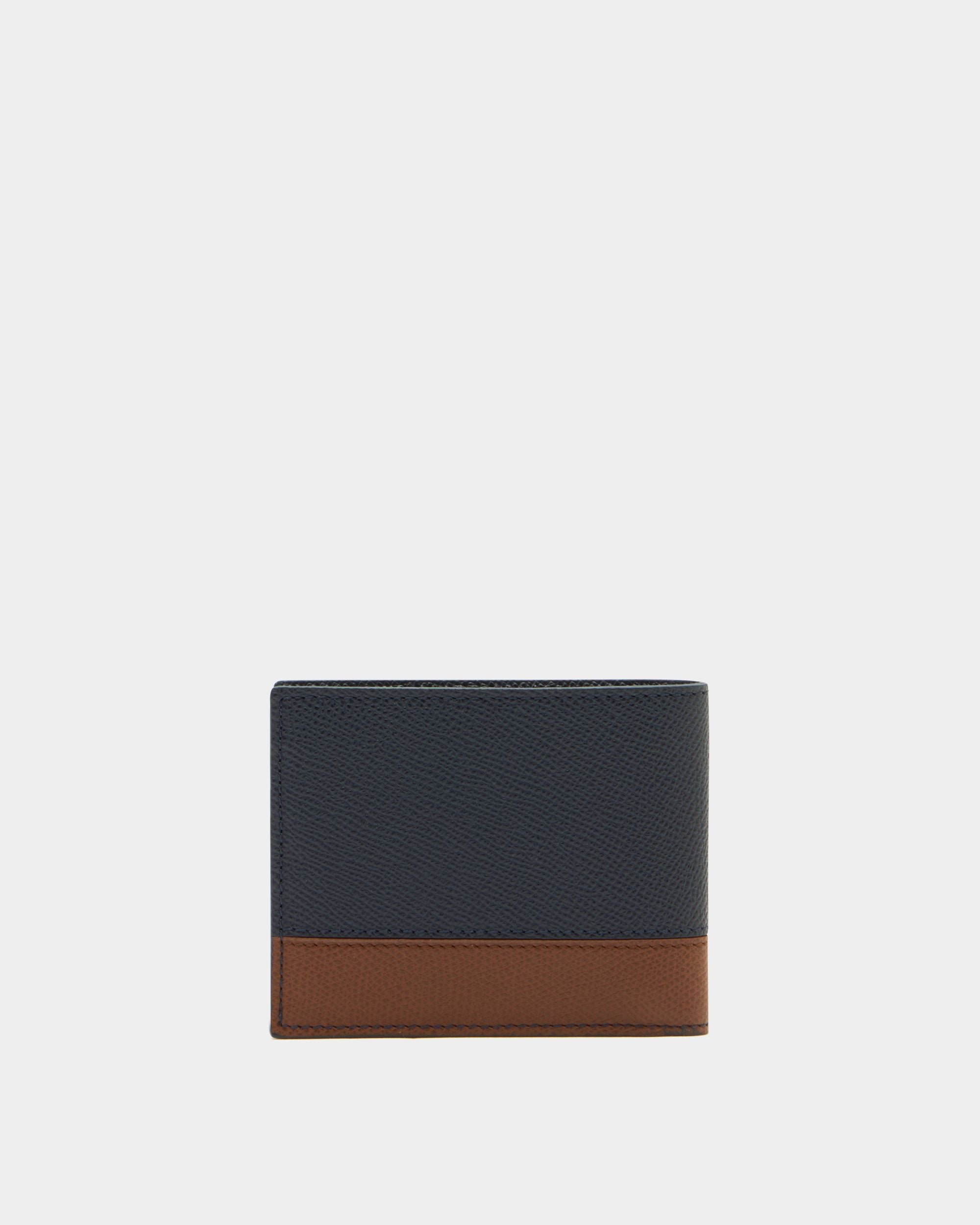 Bally Essential Geldbörse aus genarbtem Leder in Marineblau
