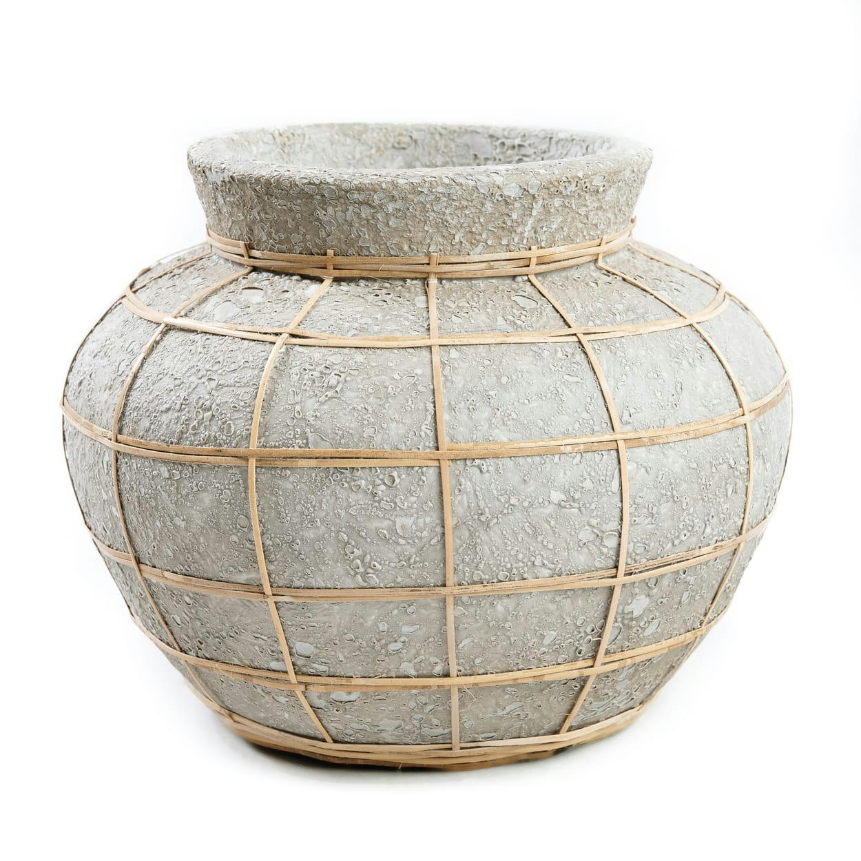 BELLY - Vase en terre cuite gris naturel H19