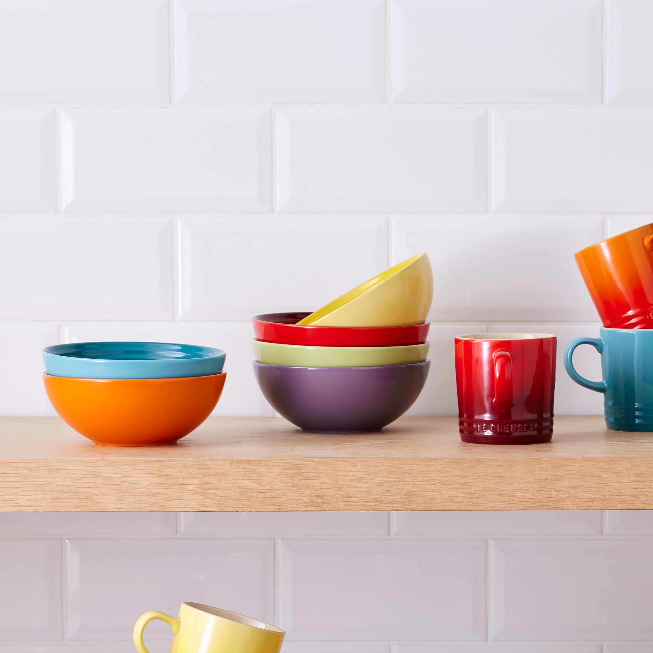 Le Creuset Regenboog Ontbijtkommen Ø 16 cm - 6 st.