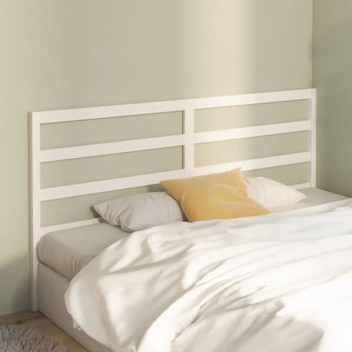 NNEVL Bed Headboard White 186x4x100 cm Solid Wood Pine