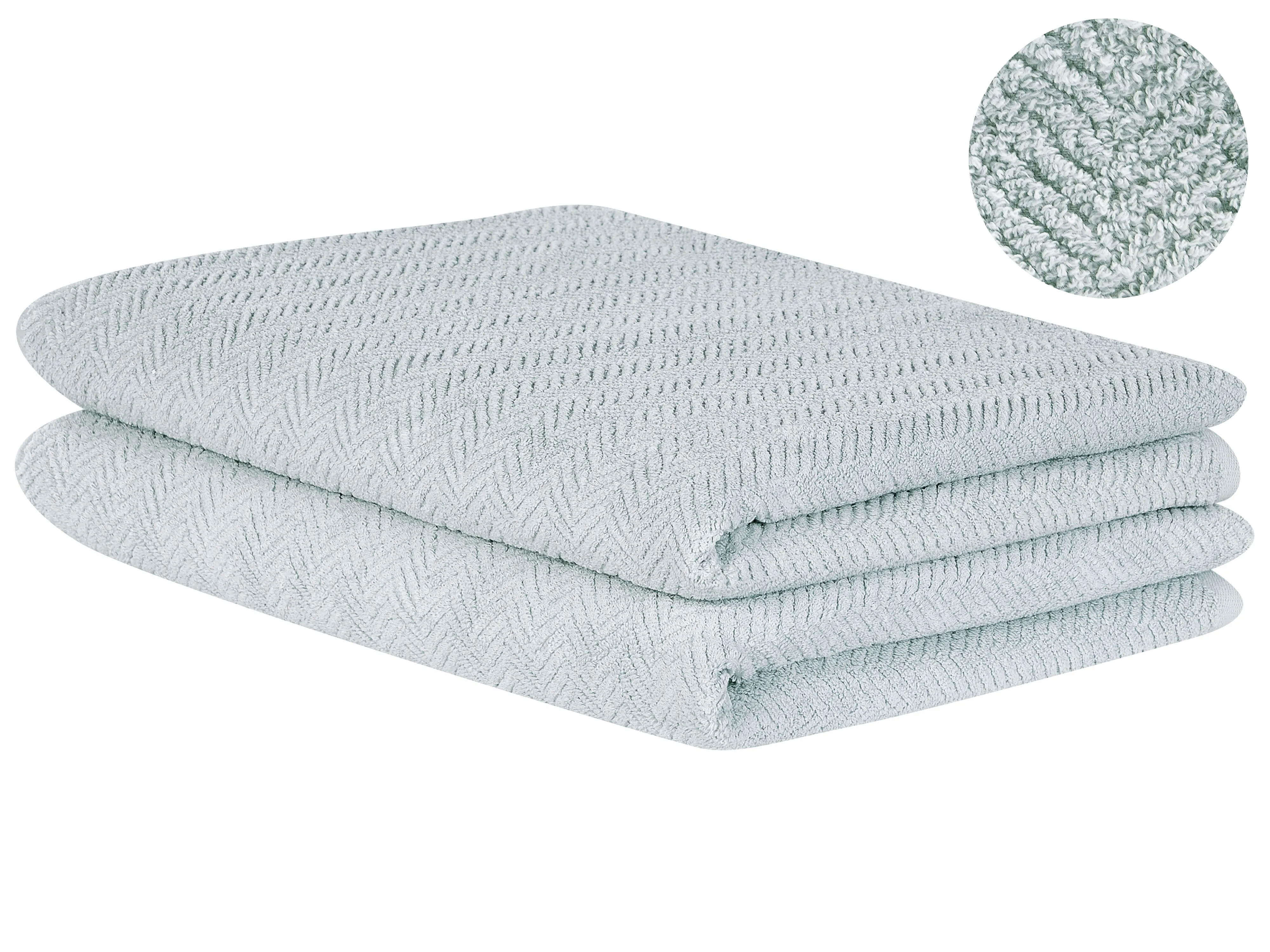 Set of 2 Towels MITIARO Terry Cotton Mint Green