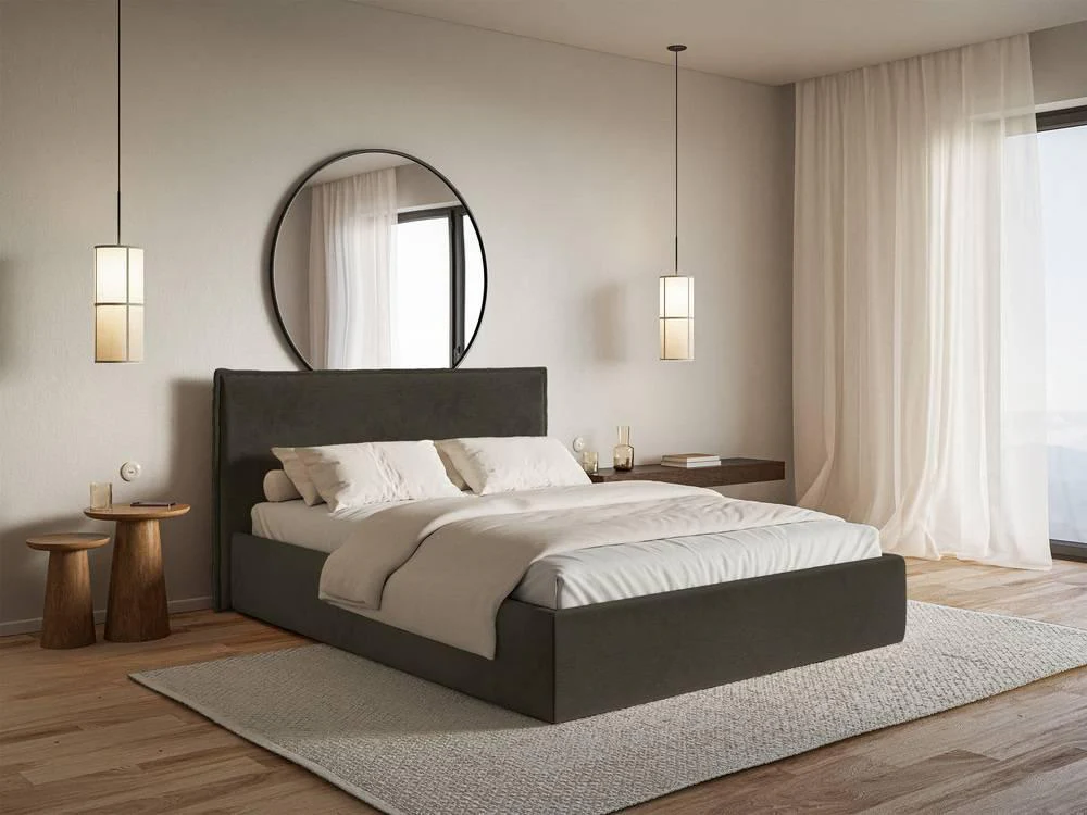 Bedframe Esmay velvet met opbergruimte 180 x 200 cm