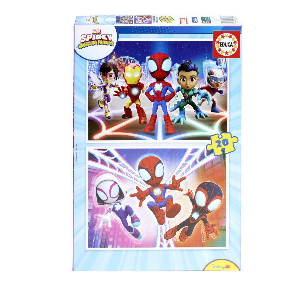 Puzzle enfant x2 Spidey 20 pièces recto-verso