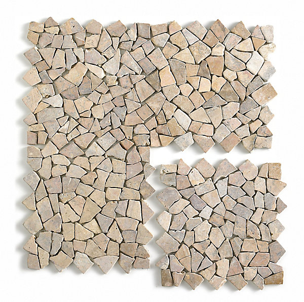 Carrelage de mosaïque/Plaque mosaïque mur et sol en marbre naturel coloris rose - 30 x 30 cm