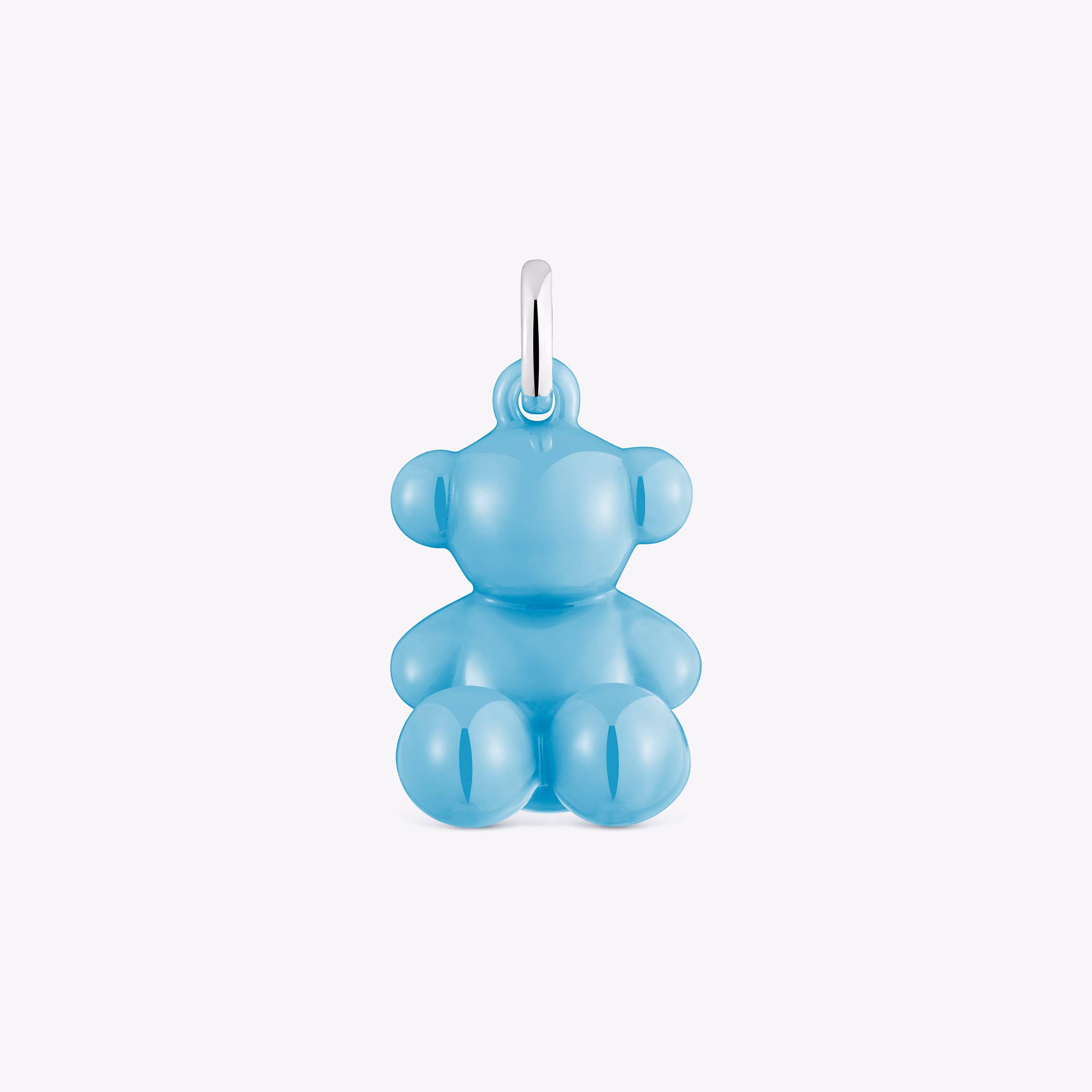 Colgante oso de plata y cerámica azul Bold Bear
