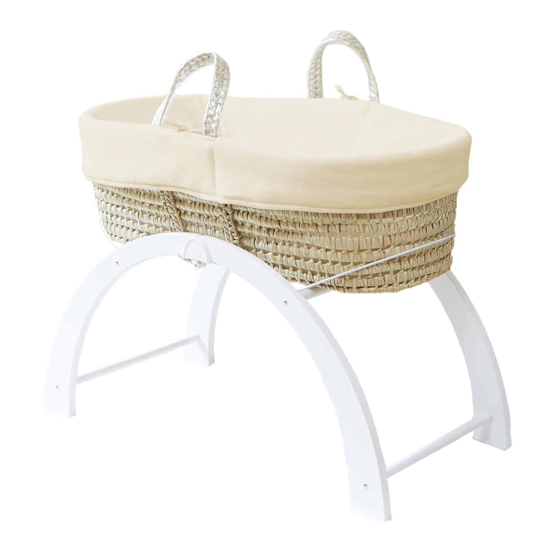 - Couffin avec Support Réversible - Habillage Crème en Coton Bio