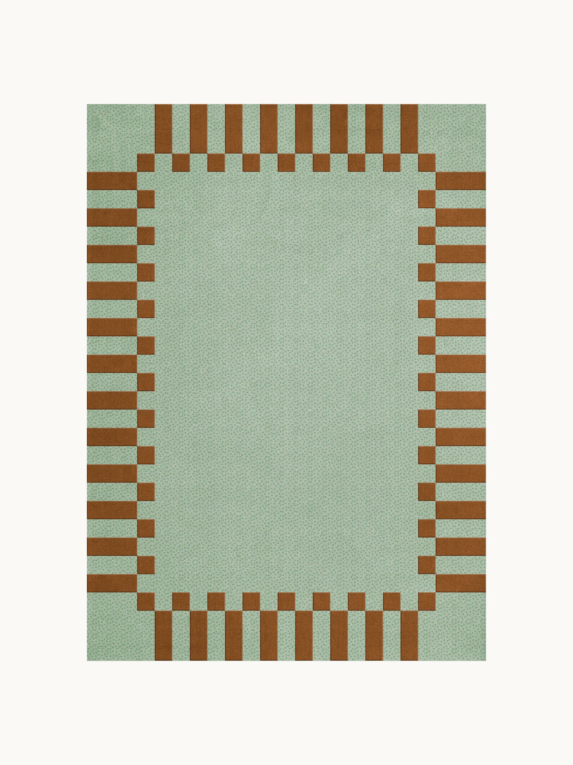 Handgewebter Hochflor-Wollteppich Tekla Frame