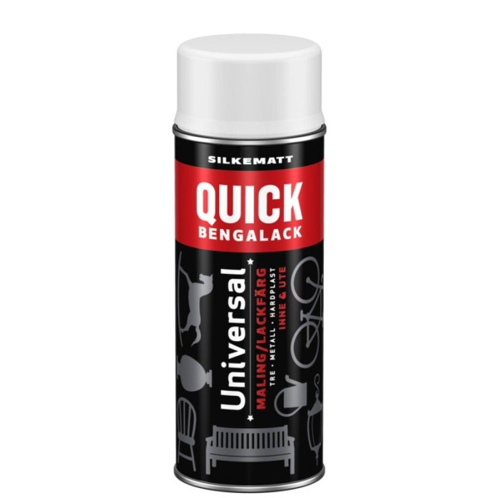 SPRAYMALING QUICK BENGALACK UNIVERSAL KLASSISK HVIT SM400ML