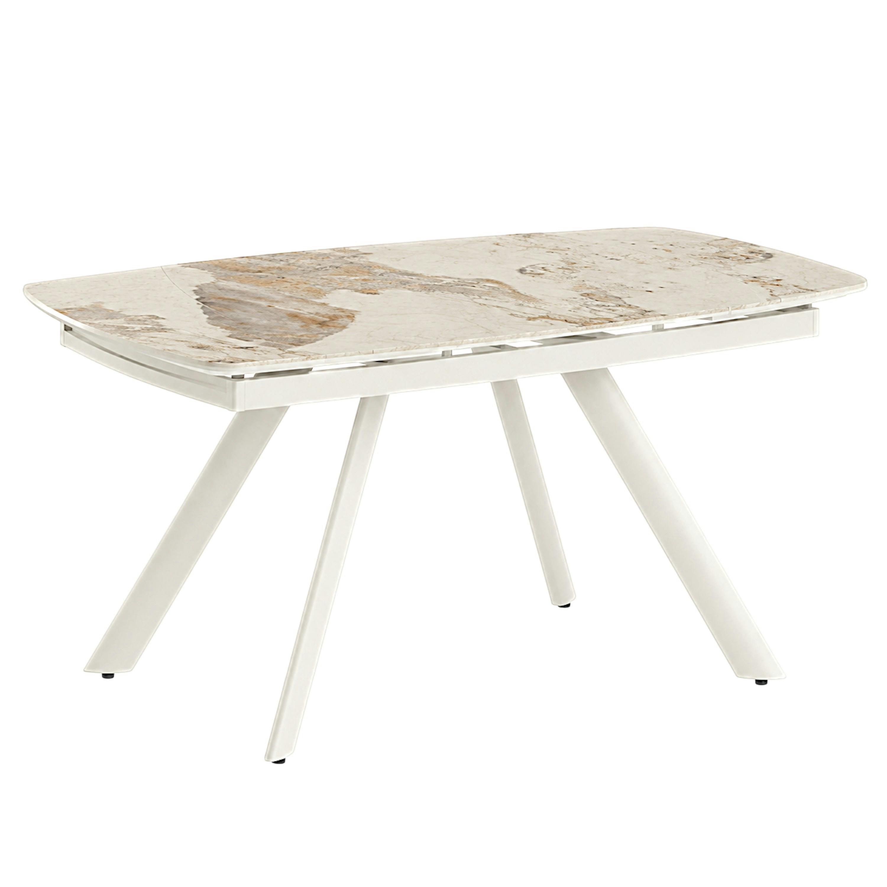 Table céramique extensible fini marbre contrasté 140-210 cm LORA
