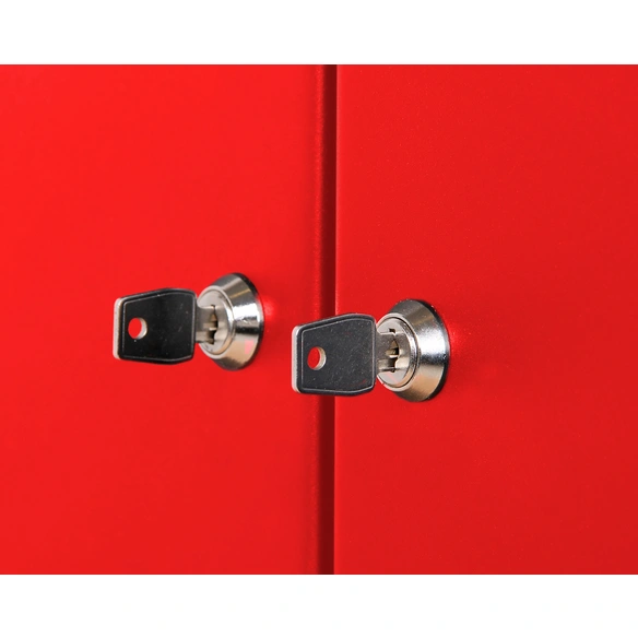 Werkstattschrank, 80 cm Rot-Grau