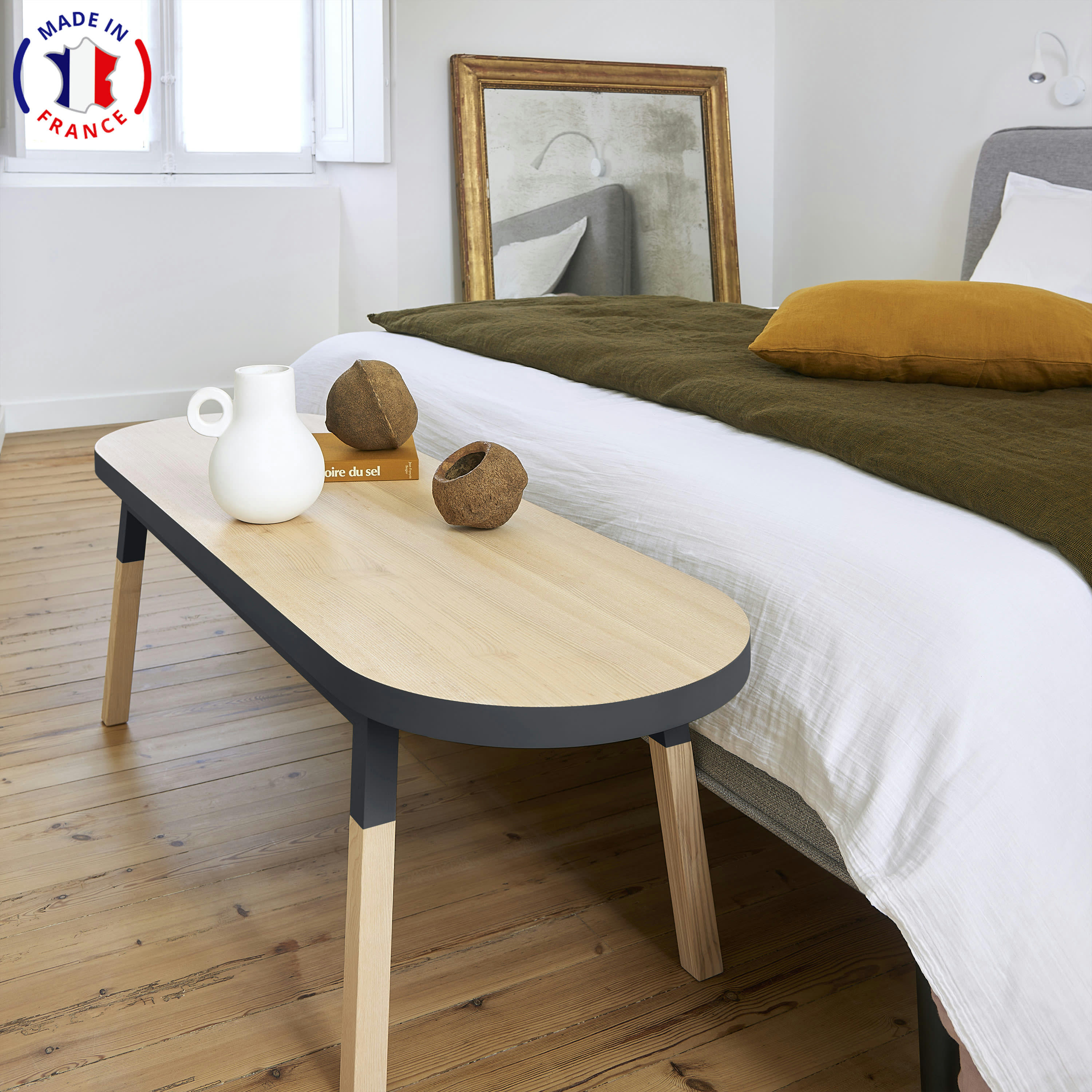 EGEE - Bout de lit banc 140 cm, 100% frêne massif