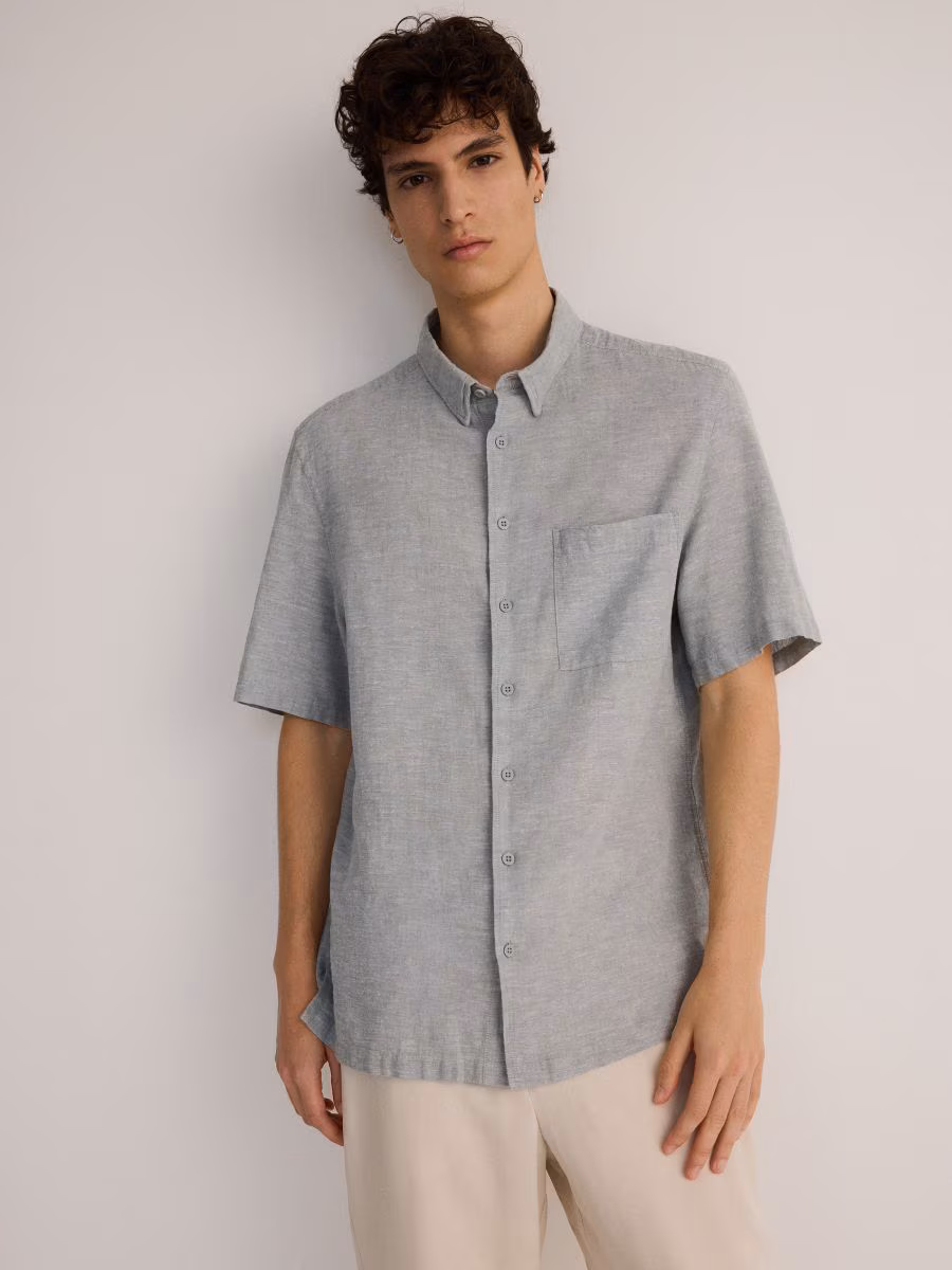 Regular Fit Linen Rich Shirt