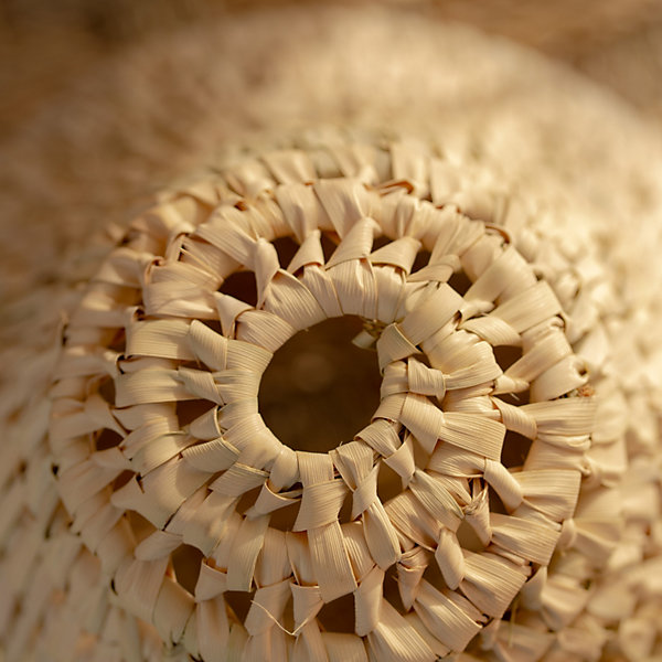 Abat-jour cône feuilles de palmier (50x40 cm - Naturel)