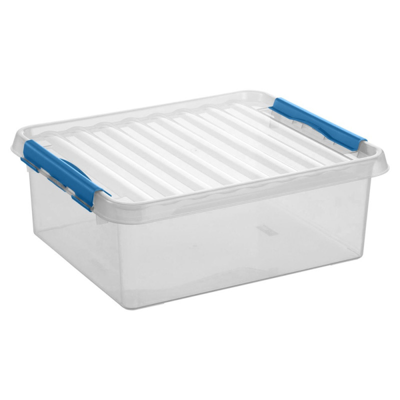Box de rangement Q-line transparent et bleu 25 L SUNWARE