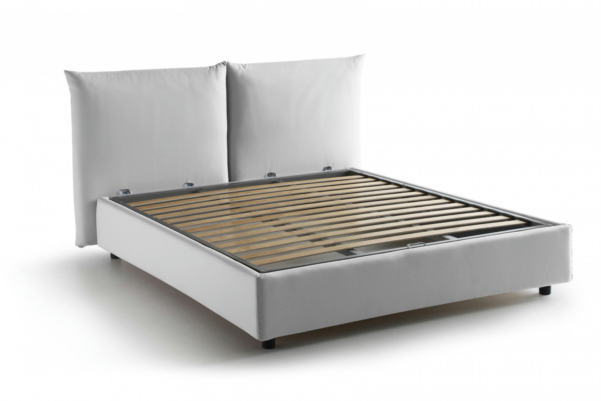 DMLAKA - Lit en tissu 160x190 cm blanc