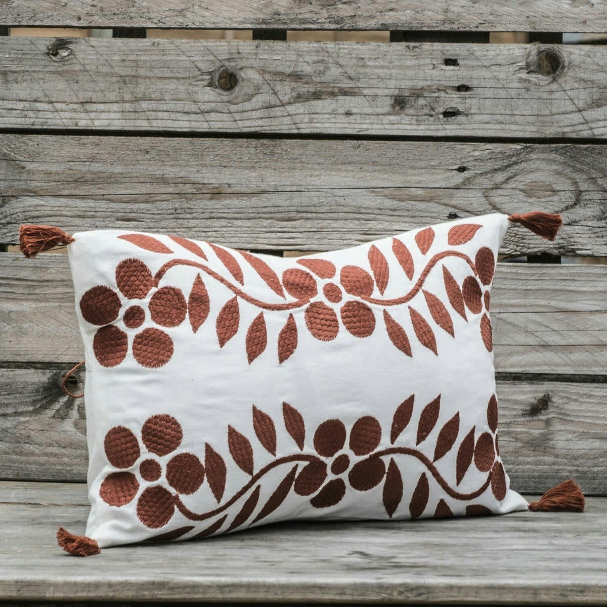 MATISSE - Housse de coussin coton  50x30 rouge brique