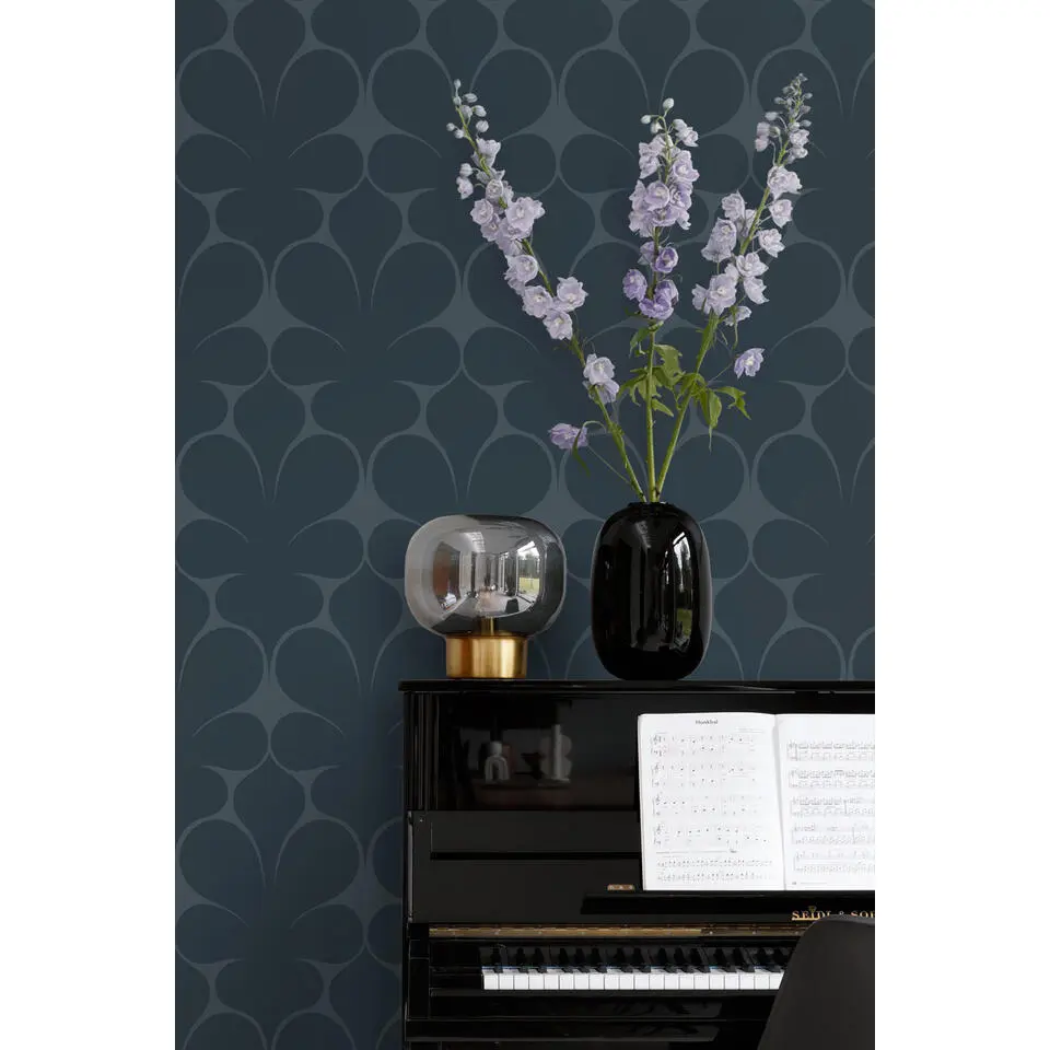 Origin Wallcoverings behang ornamenten donkerblauw - 50 x 900 cm
