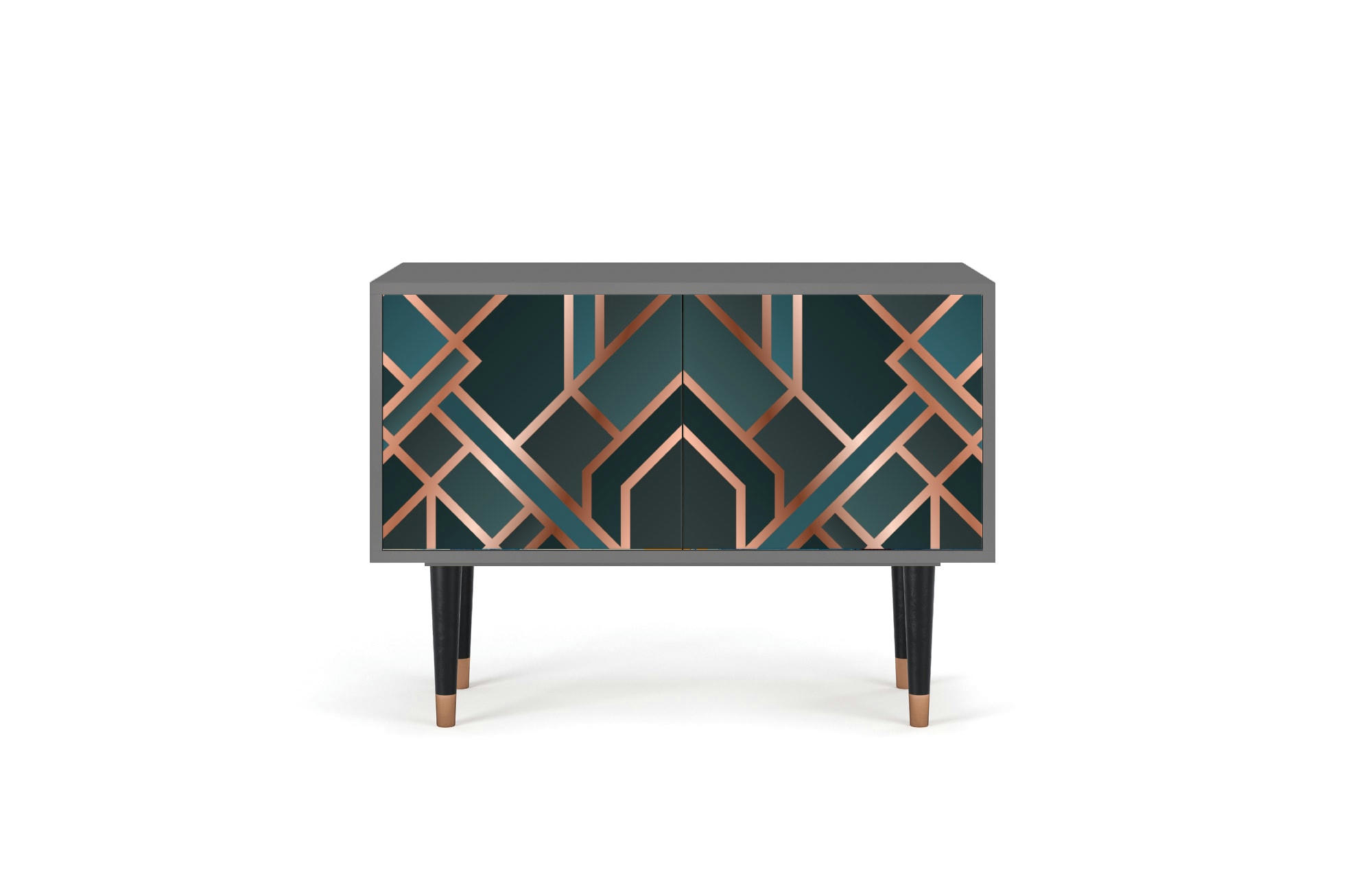 BRONZE CROSSROAD - Buffet bas  bleu-vert 2 portes L 94 cm