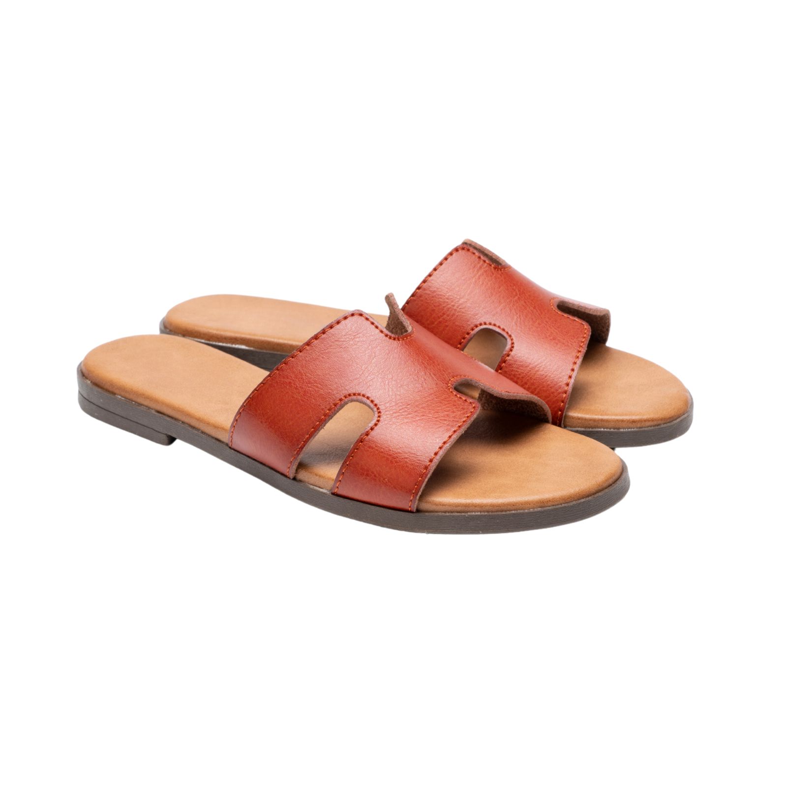 IVACHY Flat Fashion Sandals - Cushioned Footbed, Elegant H-Shape