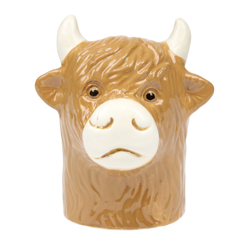 Vase décoratif vache Highland marron H18cm